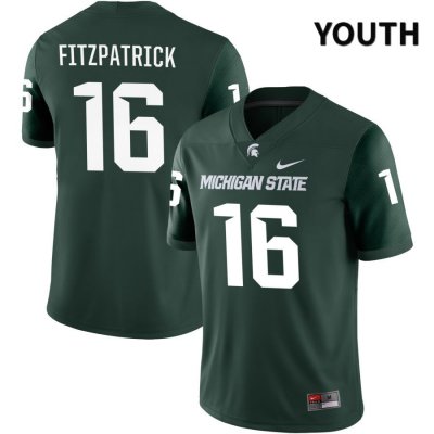 Youth Michigan State Spartans NCAA #16 Christian Fitzpatrick Green NIL 2022 Authentic Nike Stitched College Football Jersey ZU32K38PG